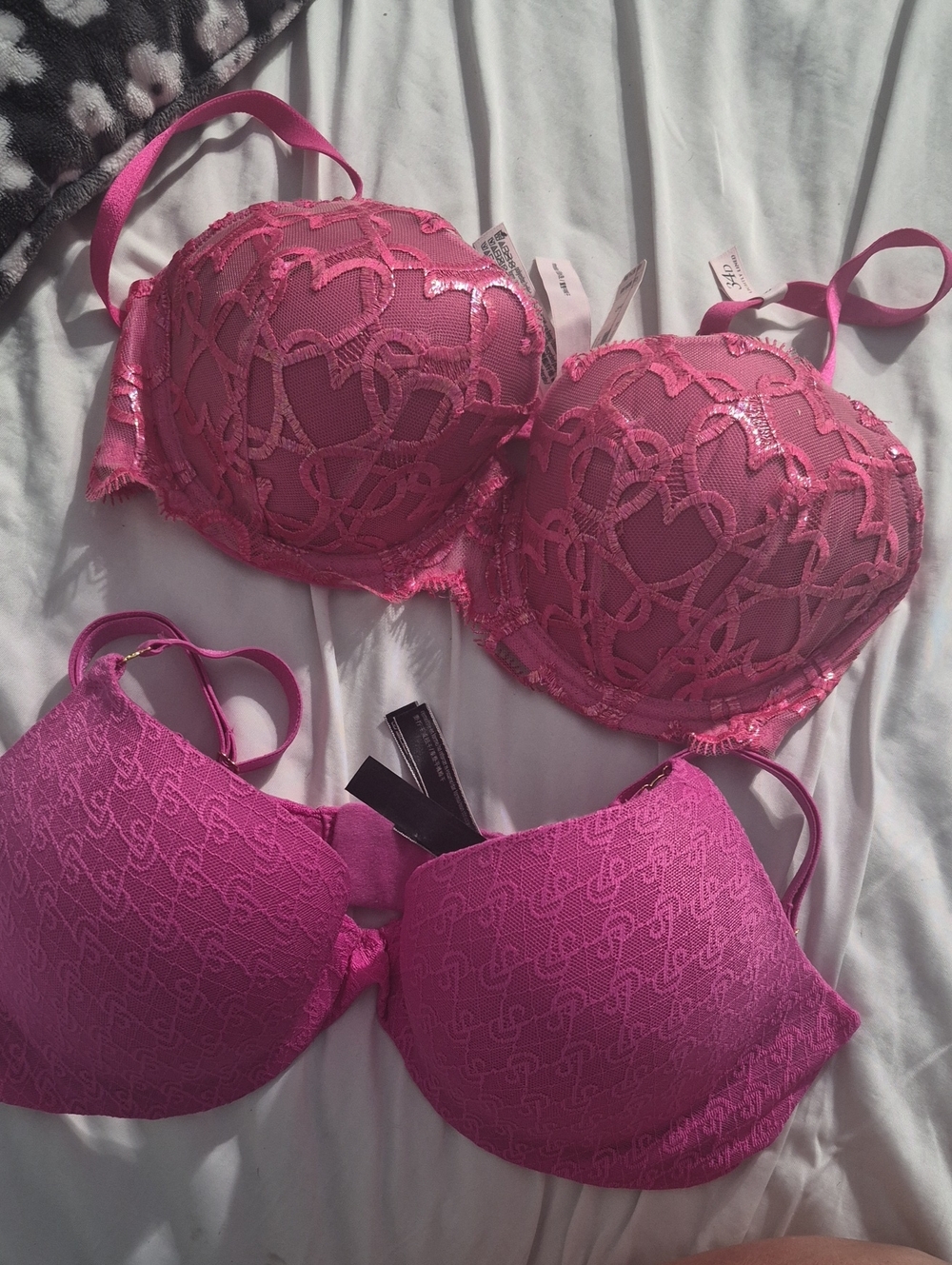 Two VS 34 D BRAS. NEW. One Stil Has Tags On.